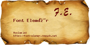 Font Elemér névjegykártya