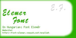 elemer font business card